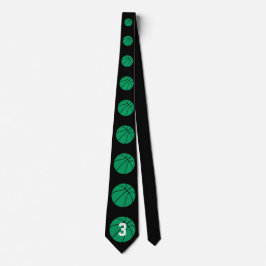 Grönt Basketball Coach/Player-Anpassningsbar numme Slips