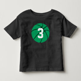 Grönt Basketball Kid Anpassningsbar Jersey Number  Tee