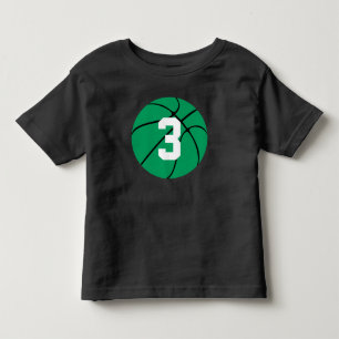 Grönt Basketball Kid Anpassningsbar Jersey Number Tee Shirt