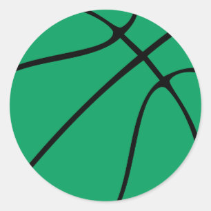 Grönt Basketball Sports Boll Player/Team Stickers Runt Klistermärke