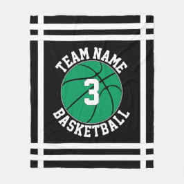 Grönt Basketball Team Namn & Player Number Sports Fleecefilt