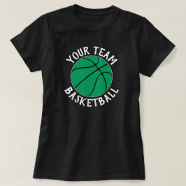 Grönt Basketball Team, Player Namn och Jersey-numm T Shirt