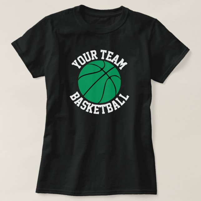 Grönt Basketball Team, Player, Number Womens Shirt T (Design framsida)