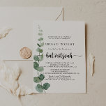 Grönt Bat mitzvah eukalyptus calligrafi Inbjudningar<br><div class="desc">Denna grönt gläder den bat mitzvah kalligrafin i eukalyptus är en perfekt för en enkel bat mitzvah. Konstruktionen har vattenfärgad handdragen elegant botaniskt eukalyptus grenar och löv.</div>