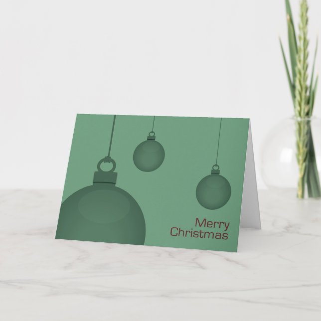 Grönt Baubles-julkort Helgkort (Framsida)