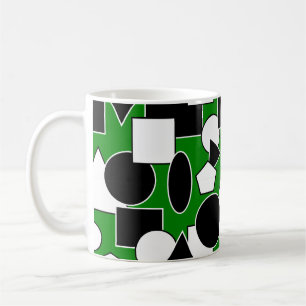 Grönt Bauhaus Collage Coffee Mugg
