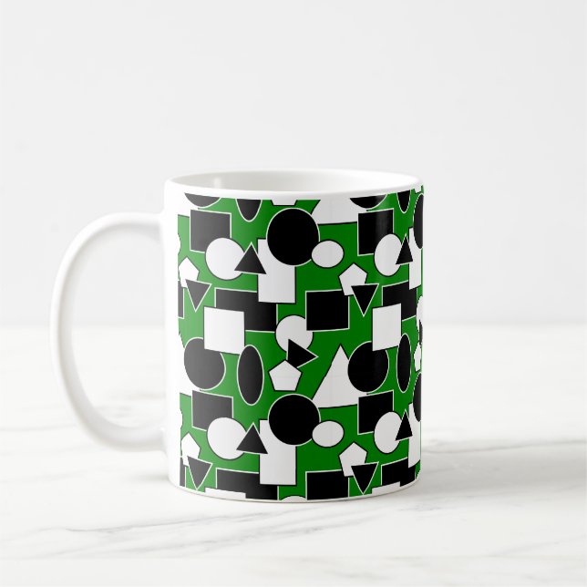 Grönt Bauhaus Collage Kaffemugg (Vänster)