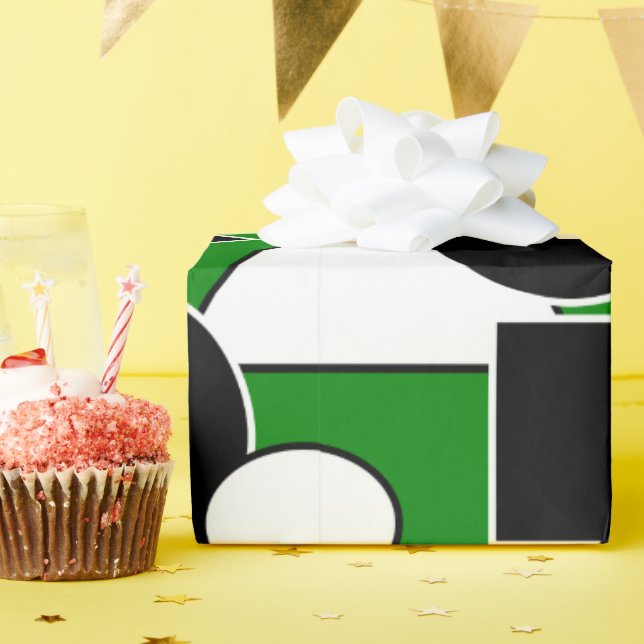 Grönt Bauhaus Collage Presentpapper (Födelsedagsfest)