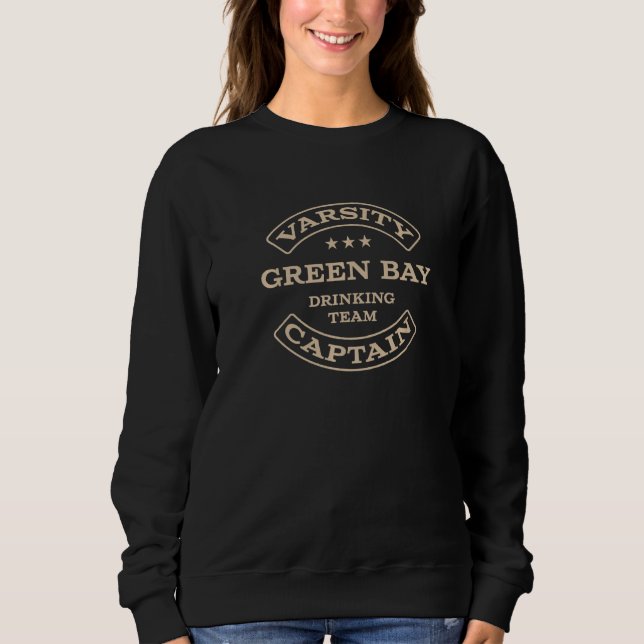 Grönt Bay Drinking Team kapten Wisconsin Beer WiFi T Shirt (Framsida)