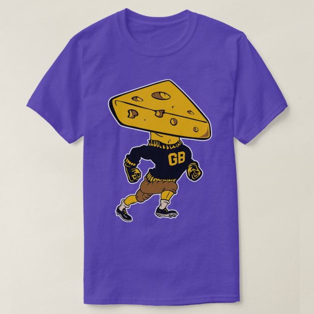Grönt Bay Mascot Cheese Man T Shirt (Design framsida)