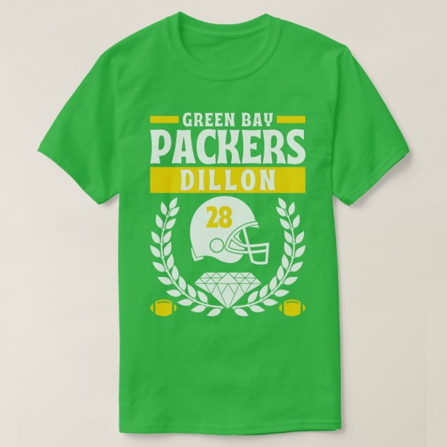 Grönt Bay Packers AJ Dillon 28 Edition T Shirt (Design framsida)