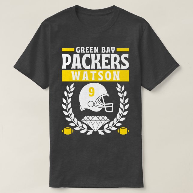 Grönt Bay Packers Christian Watson 9 Edition T Shirt (Design framsida)