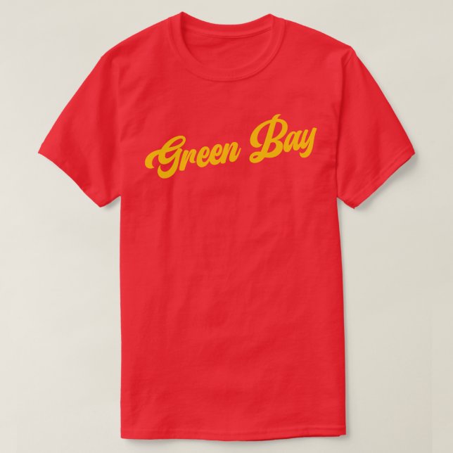 Grönt Bay Retro Grönt Bay-paket T Shirt (Design framsida)