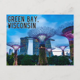 Grönt Bay Wisconsin Postcard Travel Souvenir Vykort