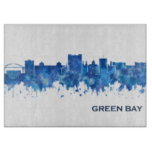 Grönt Bay Wisconsin Skyline Blue
