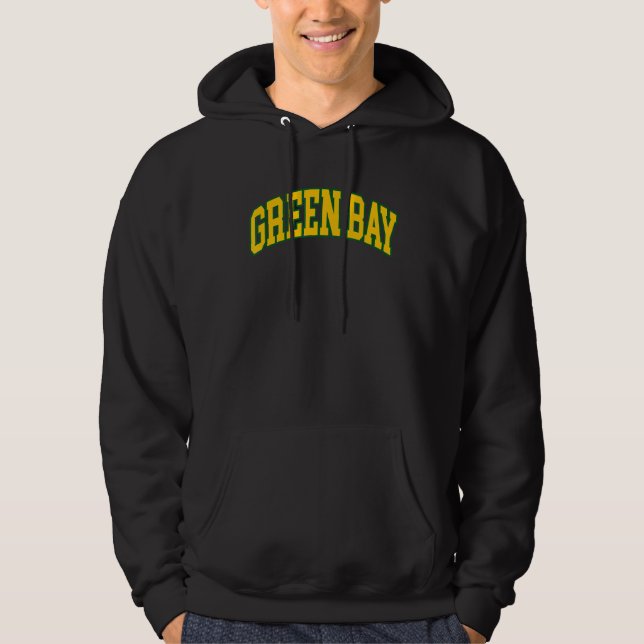 Grönt Bay Wisconsin Throwback Classic Hoodie (Framsida)