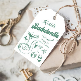 Grönt Beach Bachelorette Helg Gift Märkre Presentetikett