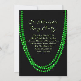 Grönt Bead St. Patrick's Day Party Investigation Inbjudningar