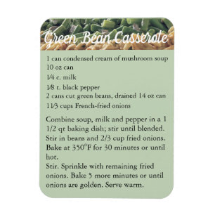 "Grönt Bean Casserole" Recipe Magnet Fridge