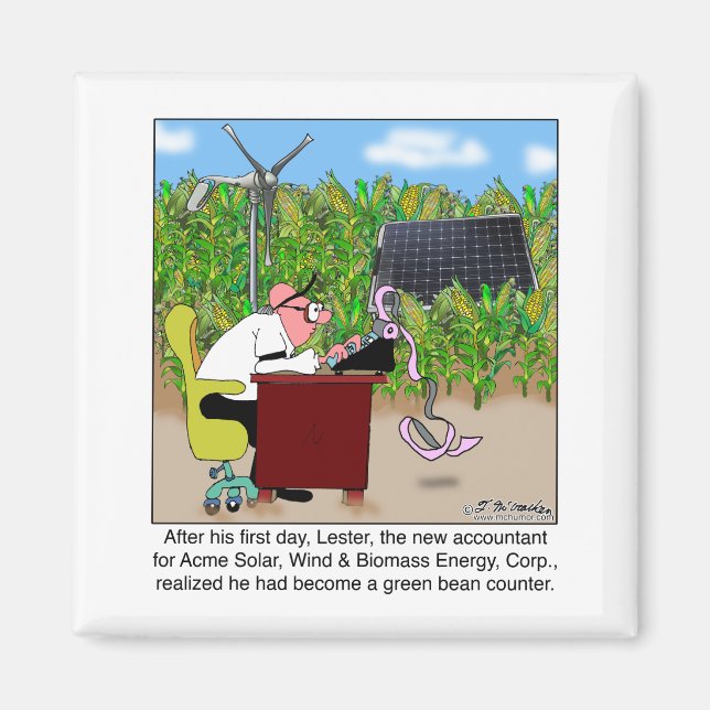 Grönt Bean Counter Magnet (Framsidan)