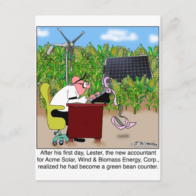 Grönt Bean Counter Vykort (Framsida)