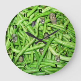 Grönt Bean Head Clock Stor Klocka