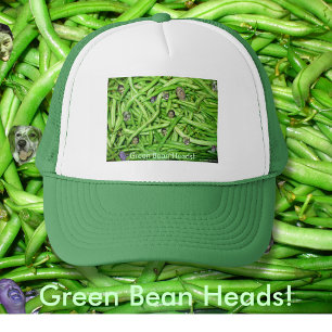 Grönt Bean Head Funny Photo Garden Ansikte Truckerkeps