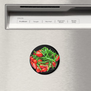 Grönt Bean och Tomater Magnet