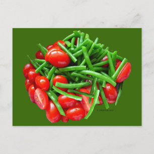 Grönt Bean och Tomater Vykort