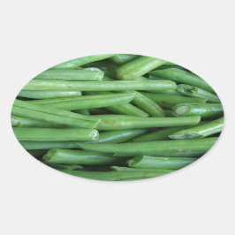 Grönt Bean Ovalt Klistermärke
