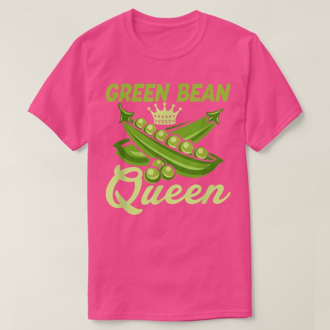 Grönt Bean Queen Funny Veganism Veggie T Shirt (Design framsida)