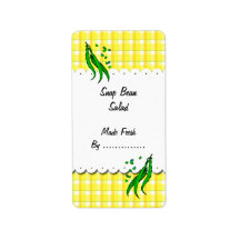 Grönt Beans Gult Checkar Retro Food Labels