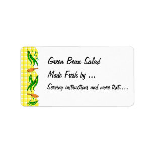 Grönt Beans Gult Checkar Retro Food Labels Adressetikett