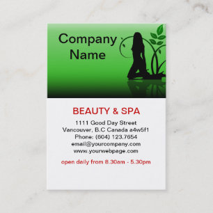 Grönt Beauty Spa Salon Affärskort Visitkort