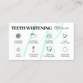 Grönt Beauty Teeth Whitening Aftercare Tips Visitkort