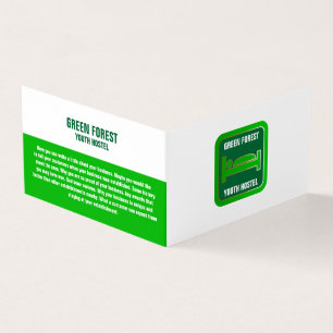 Grönt Bed-Logotyp, värdbeläggning, detaljuppgifter Visitkort