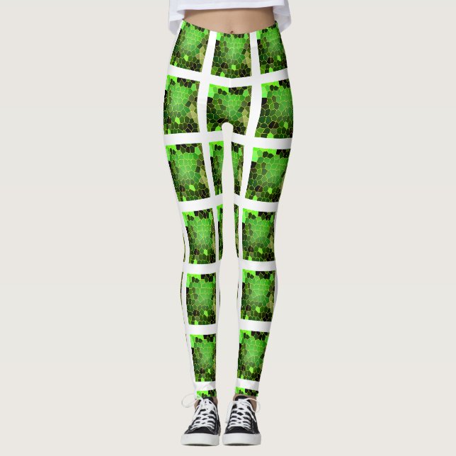 Grönt Bee Hive Leggings (Framsida)