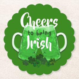 Grönt Beer Cheers Irish St. Patricks Day Underlägg Papper