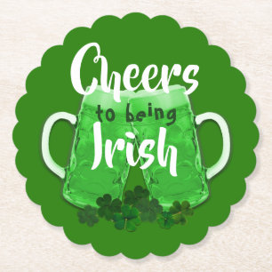 Grönt Beer Cheers Irish St. Patricks Day Underlägg Papper