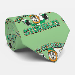 Grönt Beer Drinking Leprachaun St. Pat's Day Tie Slips
