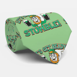 Grönt Beer Drinking Leprachaun St. Pat's Day Tie Slips