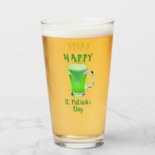 Grönt Beer Glass Lycklig St. Patrick's day Glaskopp