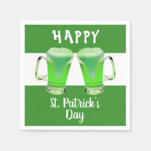 Grönt Beer Glass Lycklig St. Patrick's day Party Pappersservett