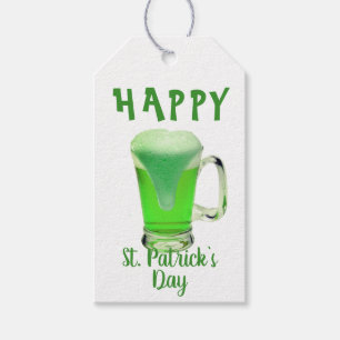 Grönt Beer Glass Lycklig St. Patrick's day Party Presentetikett