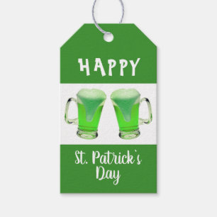 Grönt Beer Glass Lycklig St. Patrick's day Presentetikett