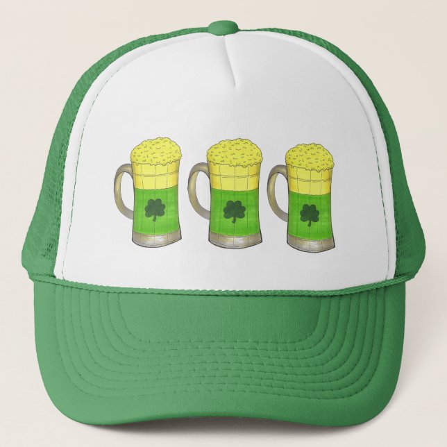 Grönt Beer Irish Shamrock Mugg St. Patrick's Day Keps (Framsida)