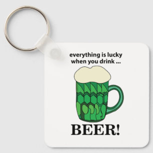 Grönt Beer Lucky St patricks day Grönt Beer Nyckelring