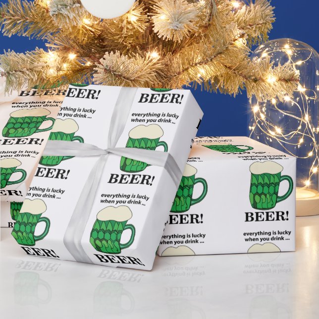 Grönt Beer Lucky St patricks day Grönt Beer Presentpapper (Helgdagar)