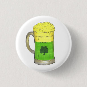 Grönt Beer Mugg Shamrock Saint patrick's day Tur Knapp
