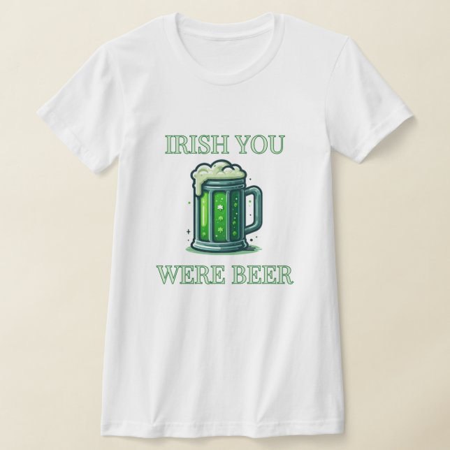 Grönt Beer Pun T Shirt (Laydown)